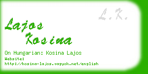 lajos kosina business card